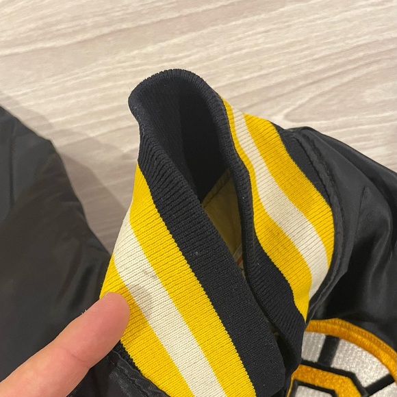 Vintage 90s Starter Boston Bruins Satin Jacket Black NHL Hockey Mens Size Medium - Picture 11 of 11